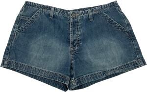 VTG y2k Womens American Eagle Outfitters Button Fly Blue Denim Jean Shorts Sz 30